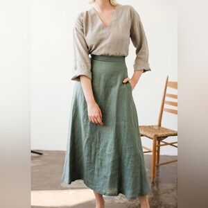 Linen Handmade Studio Women's Maxi Skirt 6